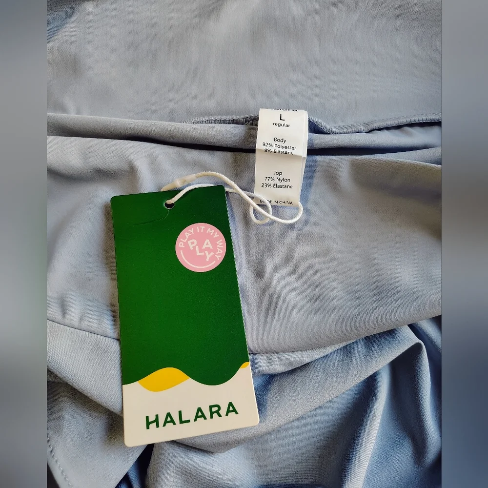 NWT Halara Breezeful 2-in-1 maxi skort high waist Asimetrica light blue ballad L - Picture 10 of 14